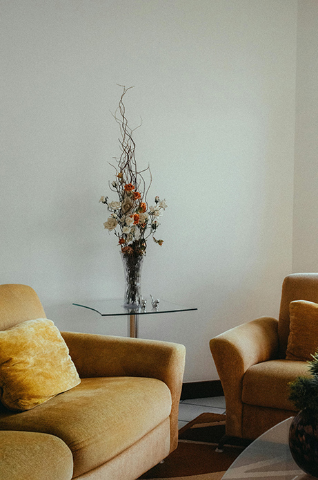 salotto soft home con divani dalle forme arrotondate e atmosfera rilassante