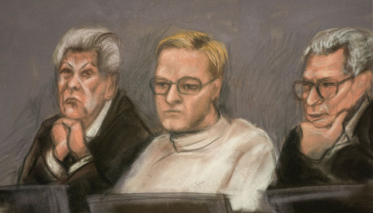 Illustrazione di Marius Borg in tribunale