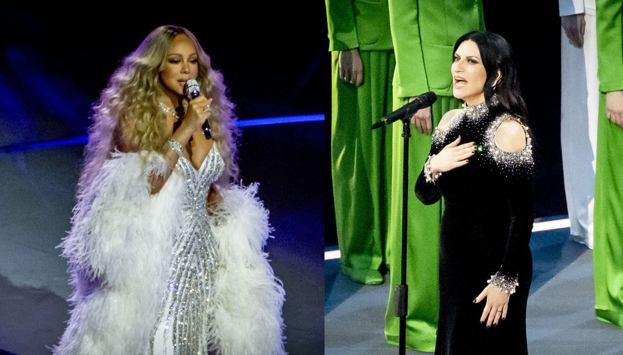 Mariah Carey e Laura Pausini: è gara di acuti (e glitter) alle Olimpiadi di Milano Cortina