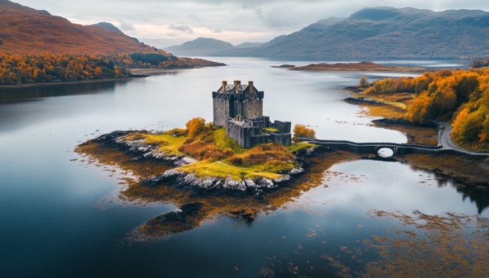Eilean Donan castello veduta aerea