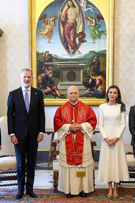 Felipe di Spagna Papa Leone XIV Letizia di Spagna
