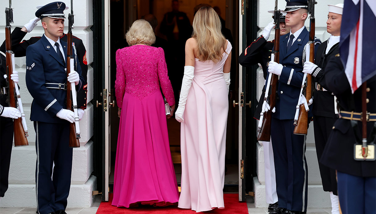 Regina Camilla Melania Trump cena di stato viaggio America
