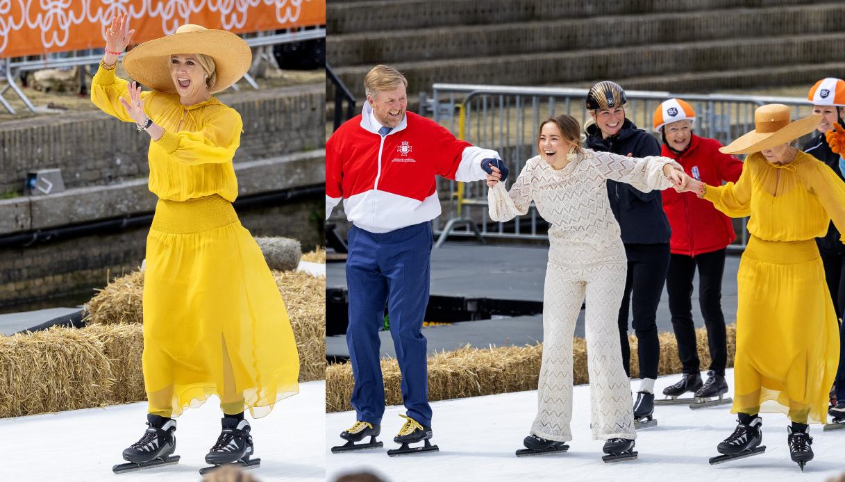 Maxima d'Olanda si scatena sui pattini