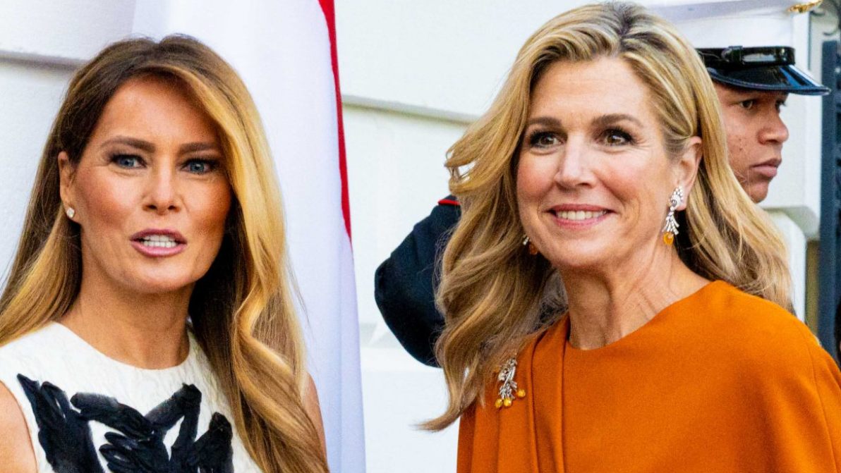 Maxima d’Olanda osa con l’arancione (e fa sfigurare Melania Trump)