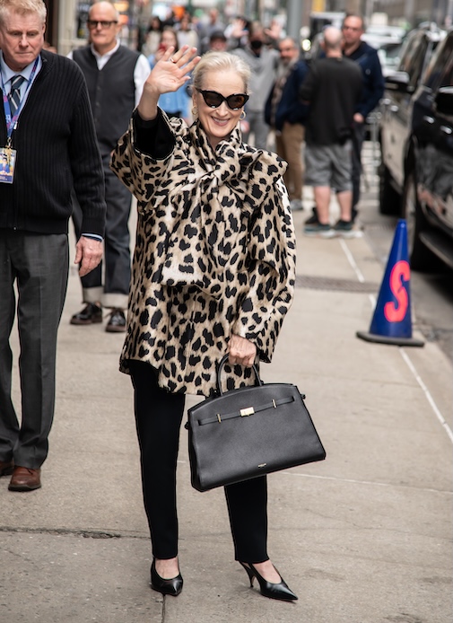 Meryl Streep New York look leopardato