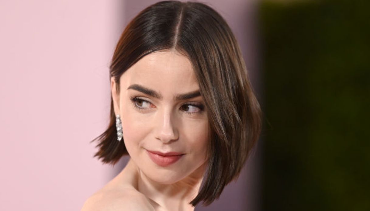 Lily Collins con il blunt bob