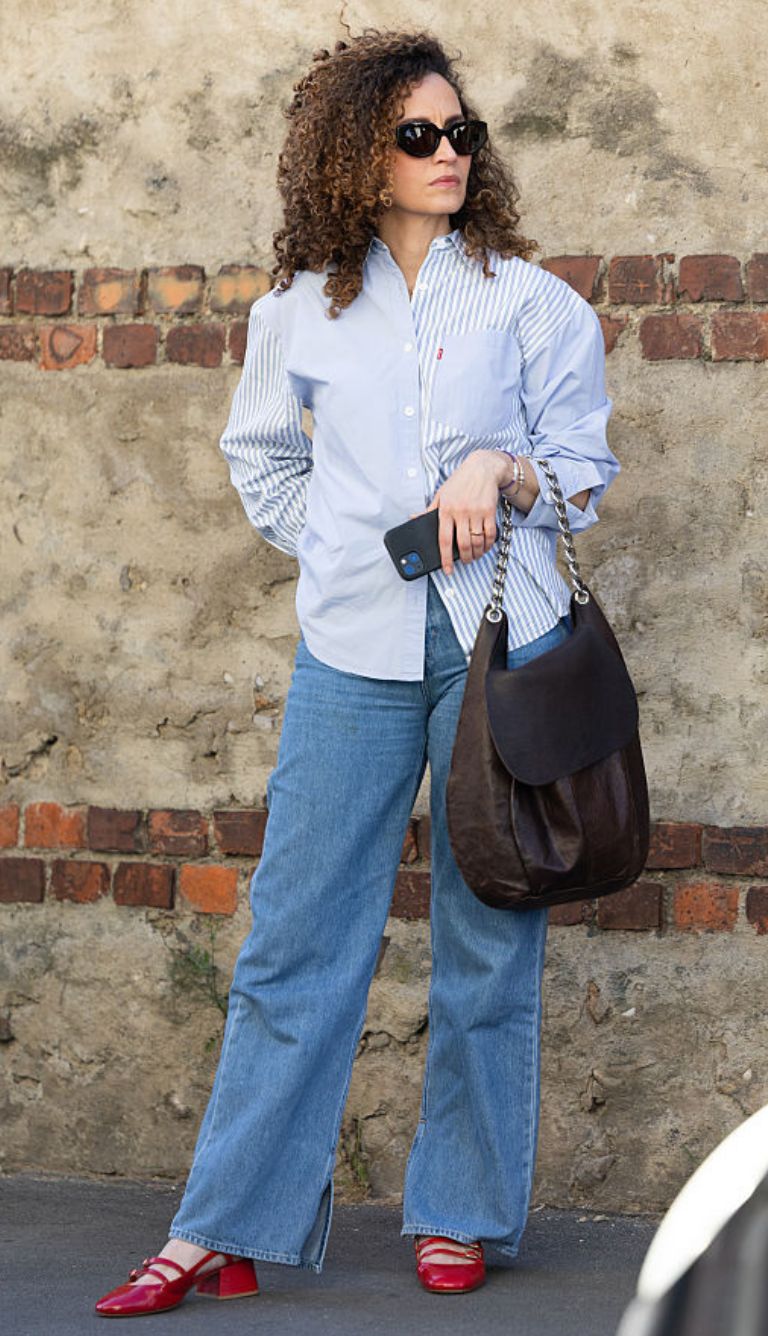 Mary Jane rosse con jeans