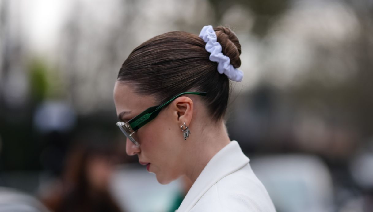 Scrunchie rosa chignon