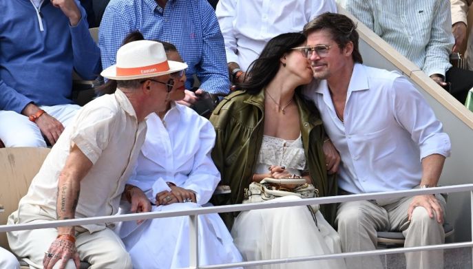 Brad Pitt e Ines de Ramon al Roland Garros