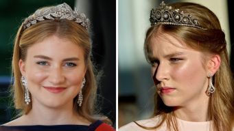 Elisabetta ed Eleonora del Belgio, il loro primo banchetto di Stato con tiara e abito di gala
