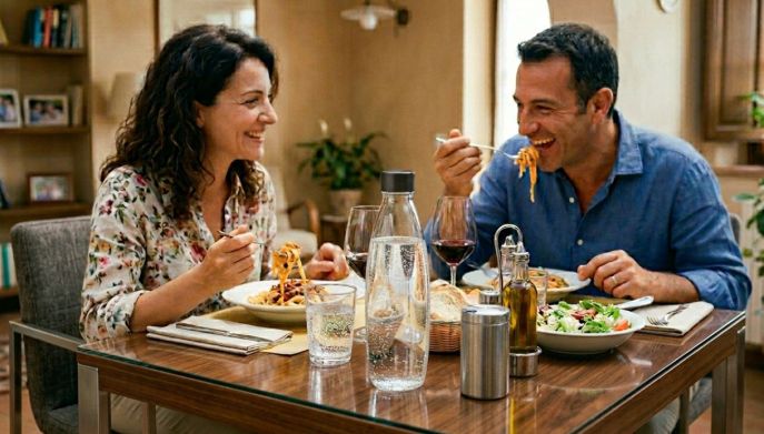 bottiglie di acqua gasata alimentare