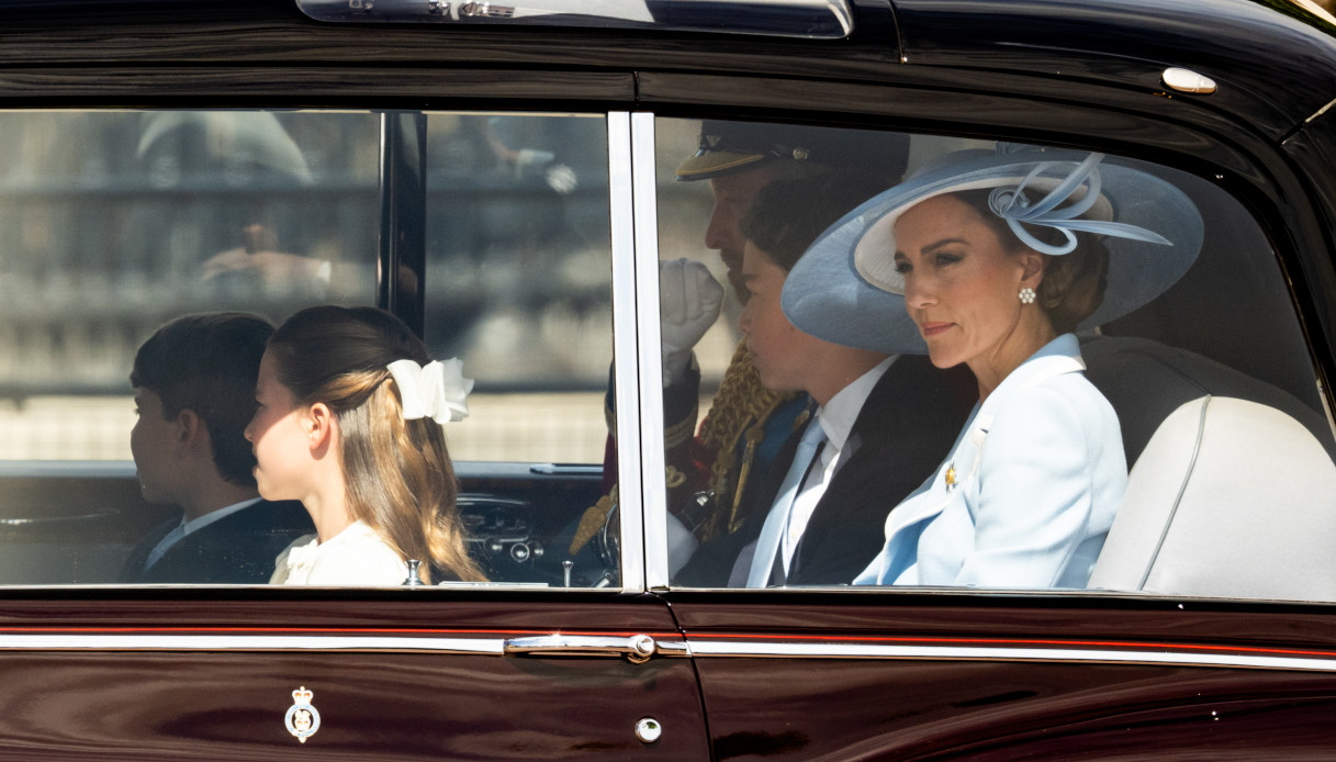 Kate Middleton in auto al Trooping The Colour