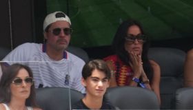 Brad Pitt e Inés de Ramón affiatatissimi: il tifo insieme allo stadio per Spagna-Belgio