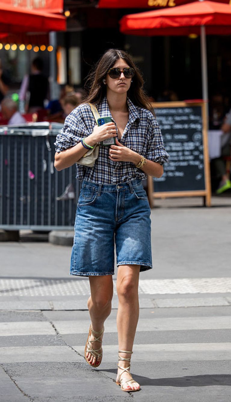 Look short jeans e camicia