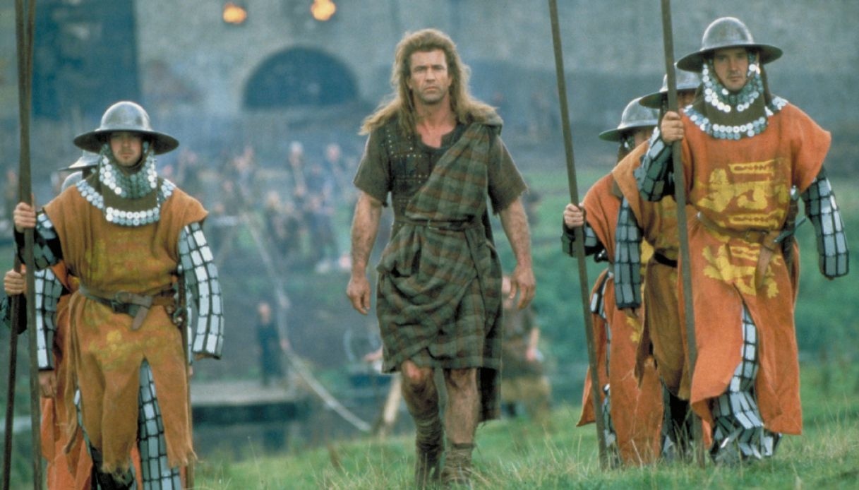 Mel Gibson sul set di "Braveheart"