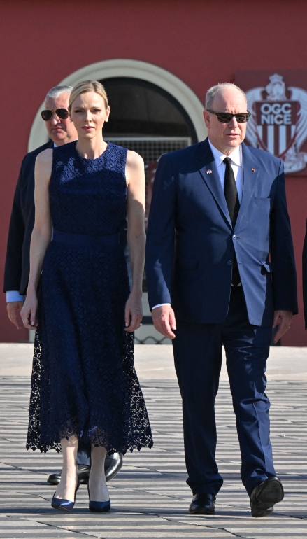 Charl&egrave;ne di Monaco a Nizza insieme al marito Alberto