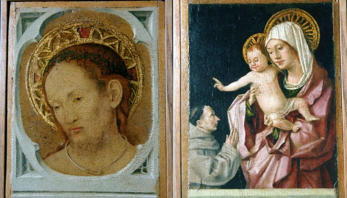 Tavoletta bifronte con la&nbsp;Madonna con bambino&nbsp;e il&nbsp;Cristo in pietà