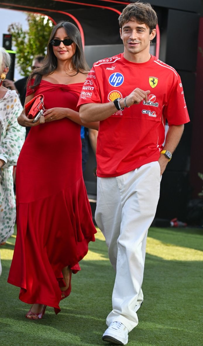 Alexandra e Charles Leclerc al GP di Monza