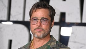 Brad Pitt con Ines de Ramon in completo mimetico celebra Heart of the Beast