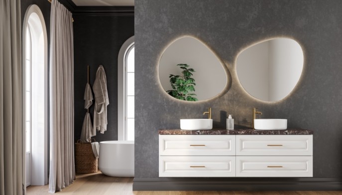 Doppio lavabo modello sospeso appoggio