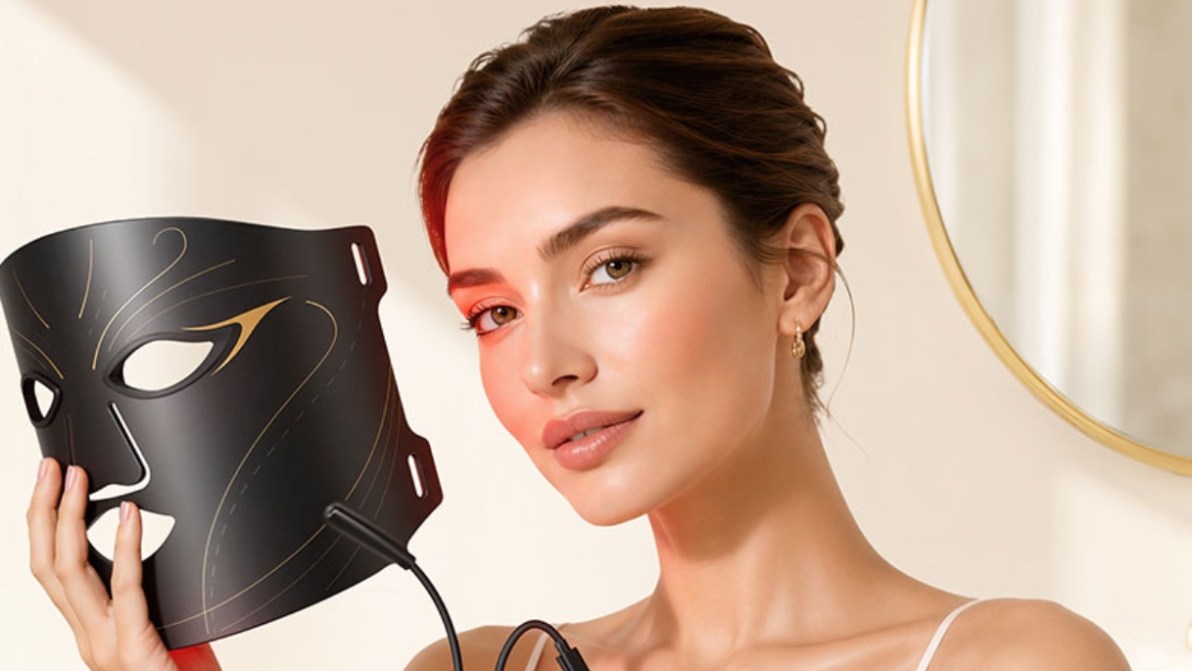 La maschera a led a luce rossa che trasforma la pelle del viso ora costa quasi la metà